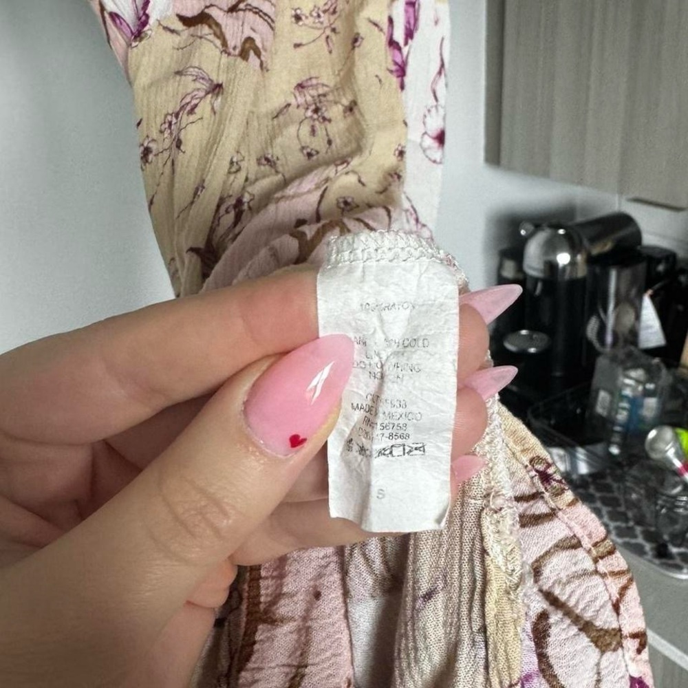 Floral Cottagecore Maxi Dress Puff Sleeve Wrap Tie Back Boho Small - Picture 3 of 3